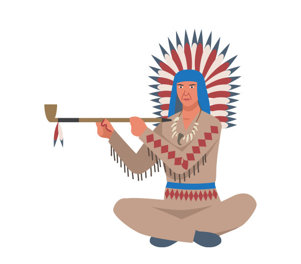 印第安人字符矢量图片下载