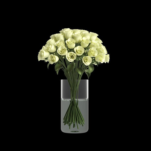 三维插图的花瓶装饰孤立的黑色背景图片下载