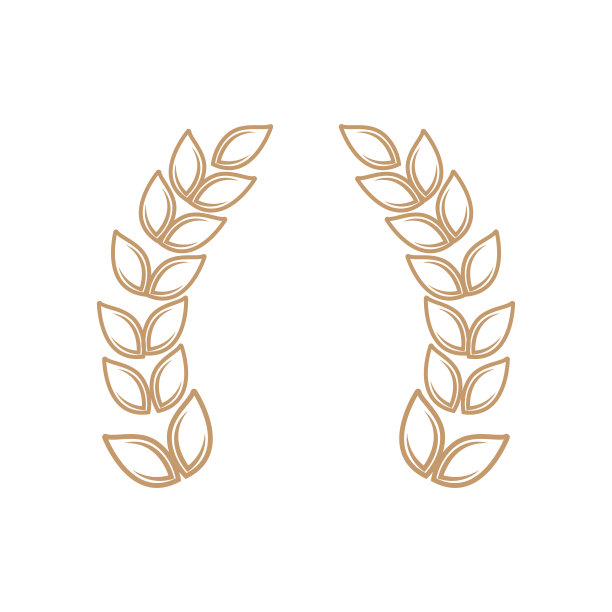 小麦标志谷物设计简单插图模板图片下载