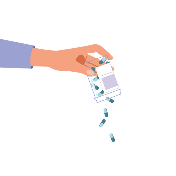 手持药瓶和胶囊药。无药物概念设计。国际禁毒日图片。图片下载