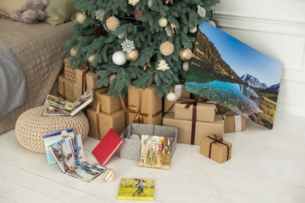 帆布，照片帆布和圣诞装饰背景图片下载