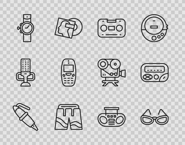 集线钢笔笔尖眼镜复古音响图片下载