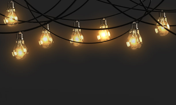 灯泡灯闪光橘黄色线空的空白装饰装饰黑色背景壁纸设计发光的明亮的技术广告出售出售报价黑色星期五11月25日图片下载
