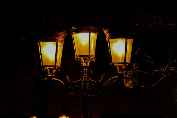 法国街灯，照片图像美丽的全景巴黎大都会图片下载