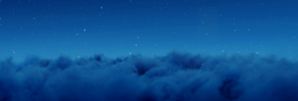 全景的3D渲染夜空与蓬松的云图片下载