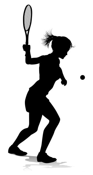 女子网球剪影运动员图片下载