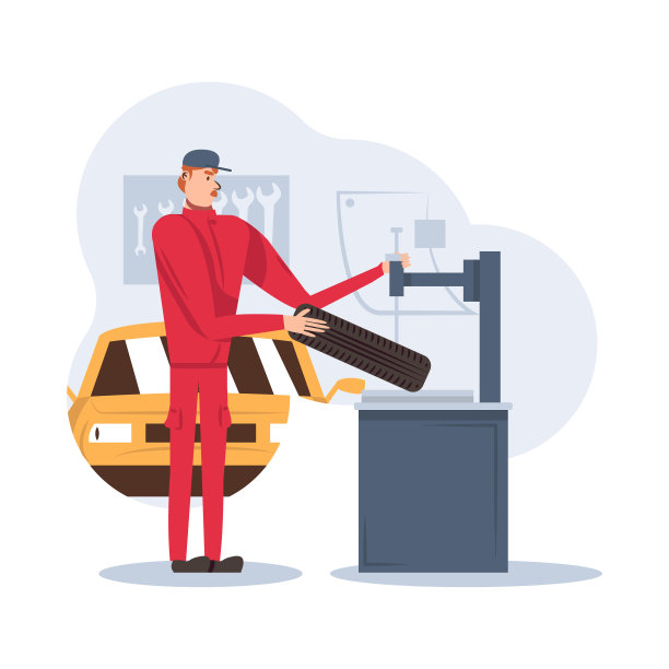 穿红色制服的成年男子手持方向盘进行维修图片下载