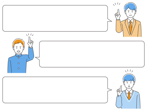 用一根手指指着，穿着制服的男生，气球套装，三种颜色图片下载