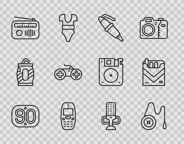 集线90年代复古溜溜球玩具钢笔笔尖图片下载