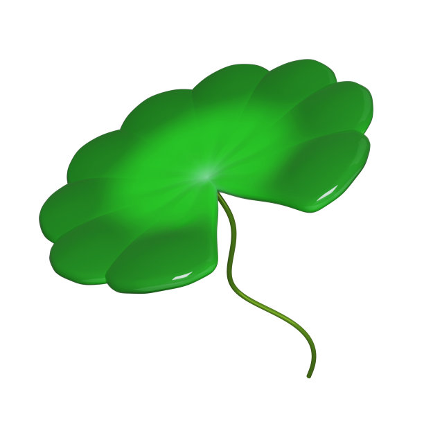 3d荷叶。中秋节。图标孤立的黄色背景。3d渲染图。剪切路径。图片下载