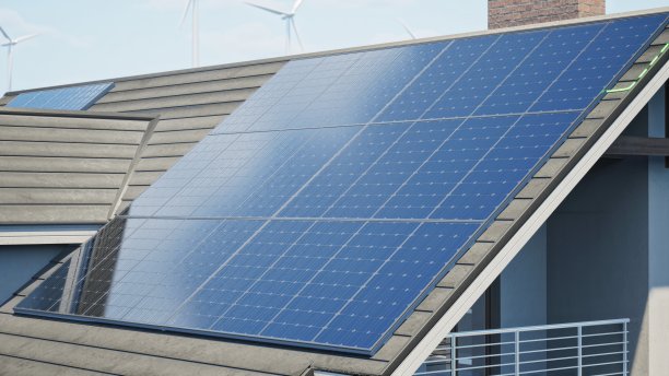 太阳能电池板屋图片下载