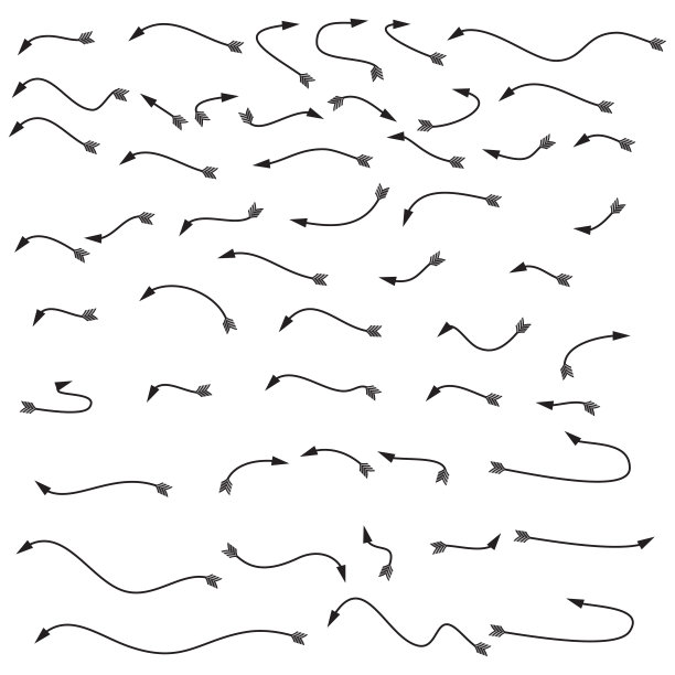 黑色矢量箭头集合。箭头。箭头图标。现代简单的箭头。收集不同的网页设计或界面。方向符号-矢量。箭套装，收藏。图片下载