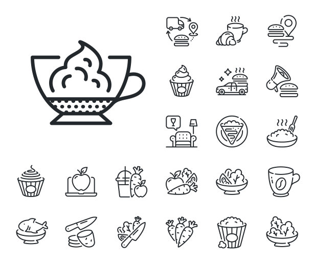 浓缩咖啡加鲜奶油图标咖啡饮品图片下载