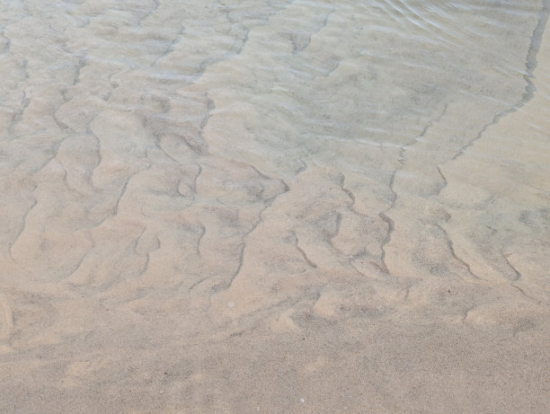 在一层薄薄的水下面抽象的沙图案图片下载