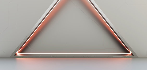 技术背景展厅现代展示舞台明亮色调霓虹灯舞台和激光舞台背景展示3D插画图片下载