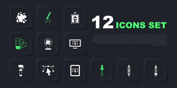 设置记号笔，铅笔，橡皮，油漆喷雾图片下载