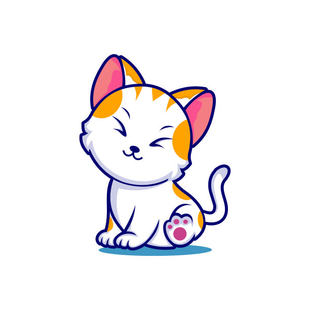 现代猫矢量插图设计模板图片下载