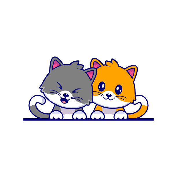 现代猫矢量插图设计模板图片下载