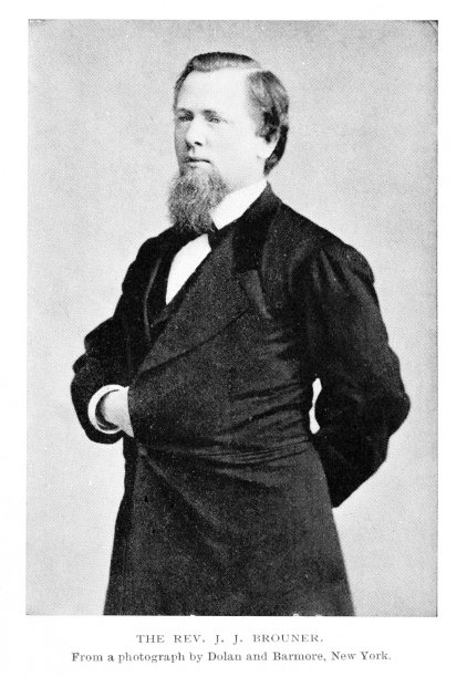 牧师J. J. Brouner照片肖像，基督教牧师，北浸信会，斯塔顿岛，纽约州，美国，19世纪，浸信会历史图片下载