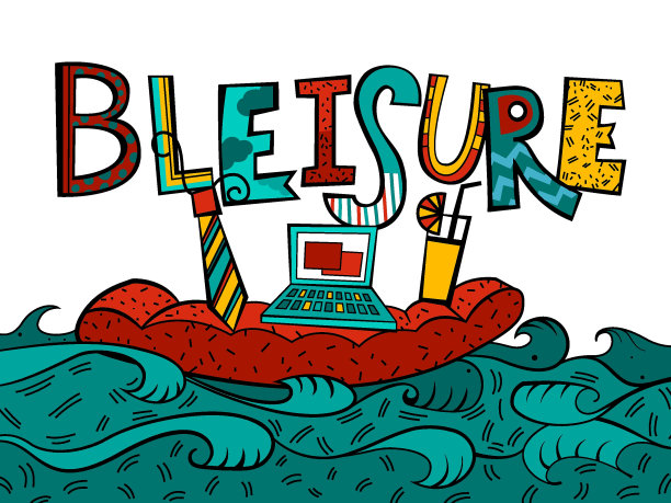 Bleisure海报。旅行、工作和放松同时进行图片下载