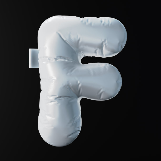 膨胀，泡沫，光滑的3d字母F。图片下载