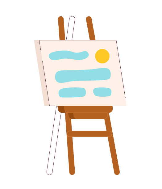 画架上的图片半平面颜色矢量对象图片下载