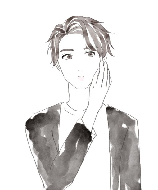 男人用手托着脸颊图片下载