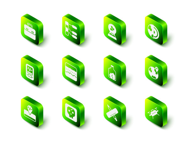 集土壤分析，展览与矿物，岩石，地球核心结构地壳，定位地球，无人机，矿石开采，十字尺子和铅笔和考古图标。向量图片下载