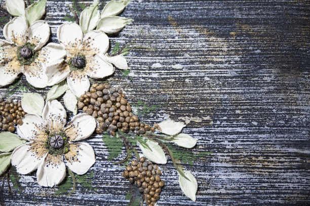 用油灰和油漆制成的装饰画特写图片下载