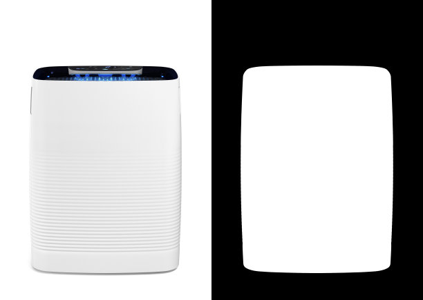 现代空气清洁器后视图3d渲染白色与alpha图片下载