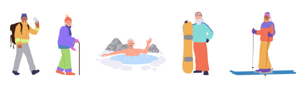 老年人寒假隔离集快乐的退休男女角色享受休息图片下载