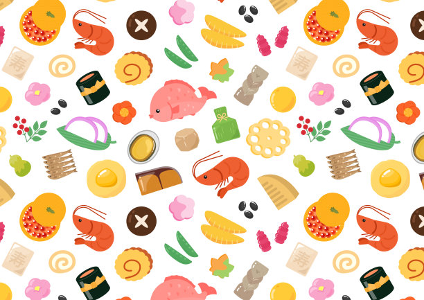 日本新年当天吃的食物的壁纸图片下载