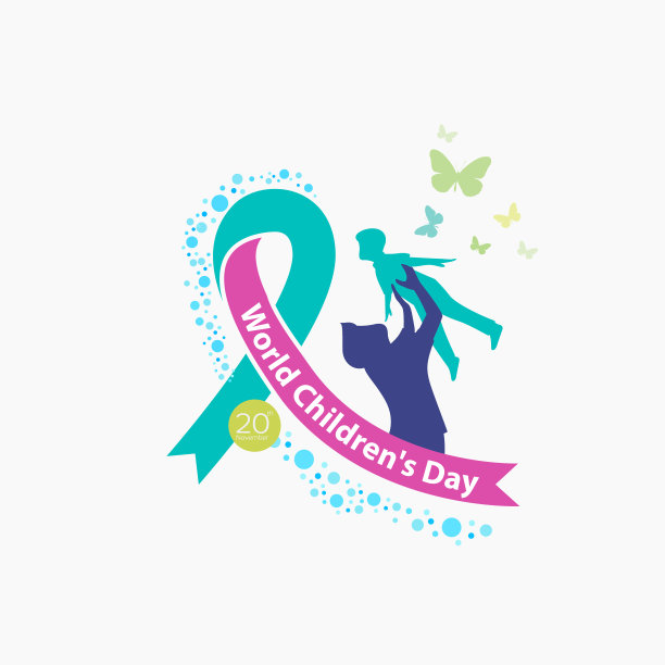 世界儿童节标志活动概念设计图片下载