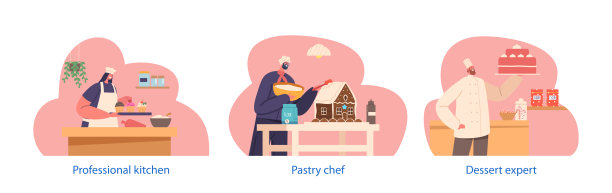 独立的元素与专业的糕点师创造精致的甜点，融合创意与精度图片下载