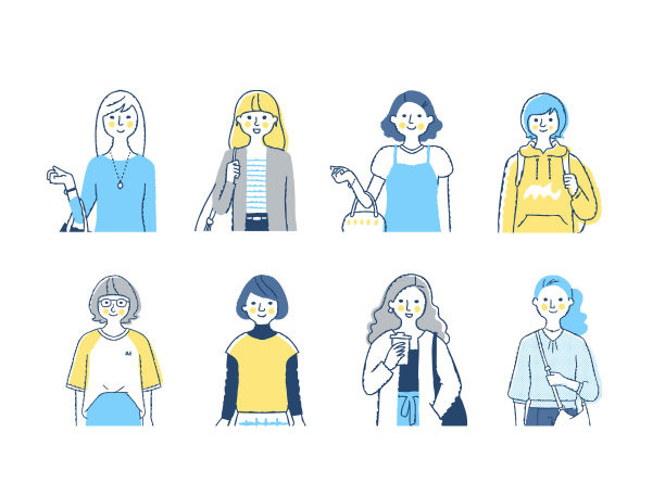 八个不同的女人，上半身图片下载