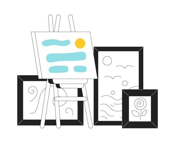 抽象绘画单色平面矢量对象图片下载