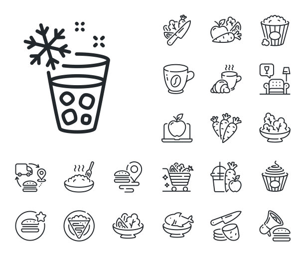 玻璃与冰线图标制冰机标志绉图片下载