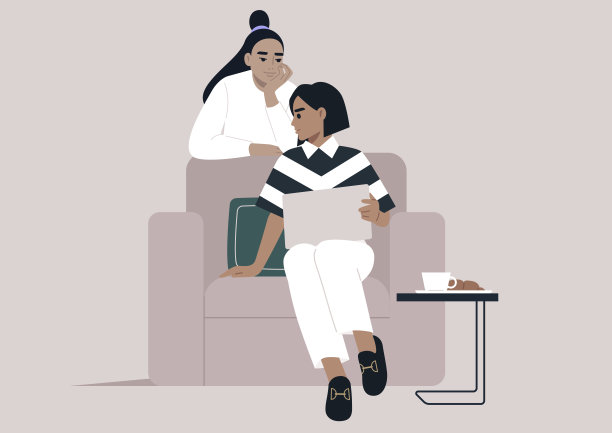 一个角色向另一个角色寻求建议，并分享他们的笔记本电脑屏幕来显示关心的文件图片下载