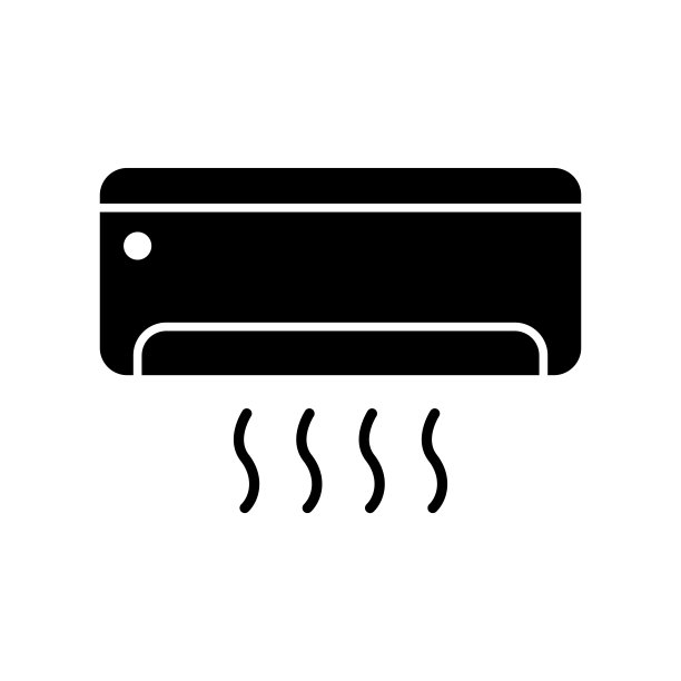 空调图标矢量设计模板隔离在白色背景上图片下载