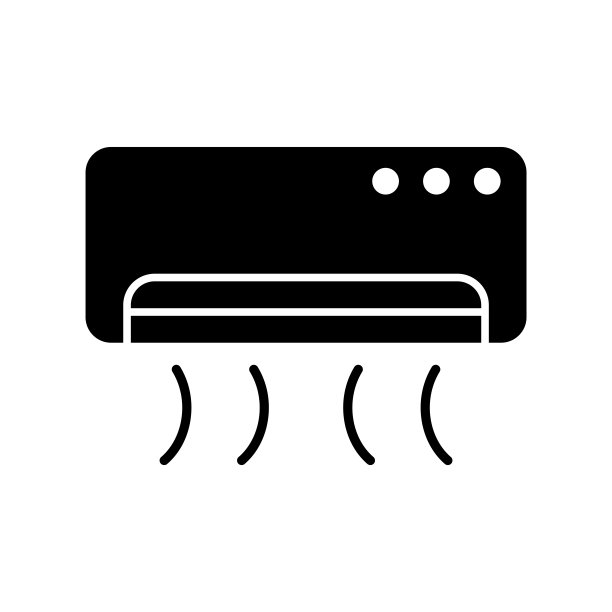 空调图标矢量设计模板隔离在白色背景上图片下载