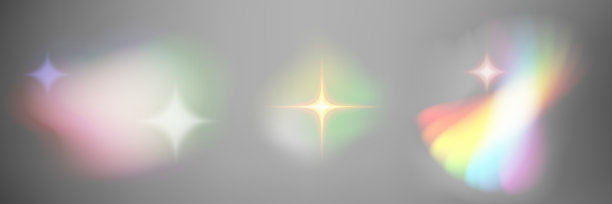 一套透明光彩虹水晶上的蓝色背景。矢量图图片下载