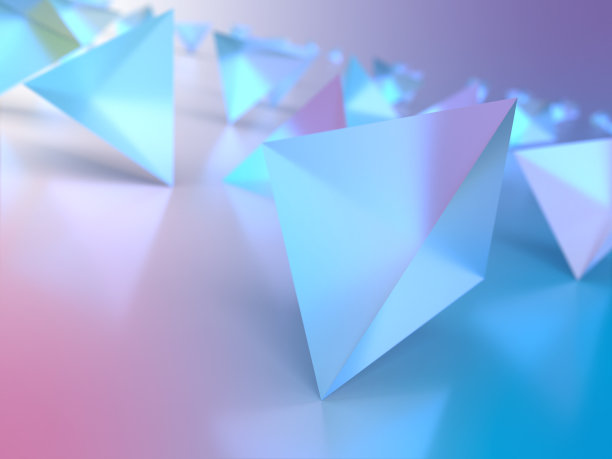 由梦幻般的光照亮的水晶的3D插图图片下载