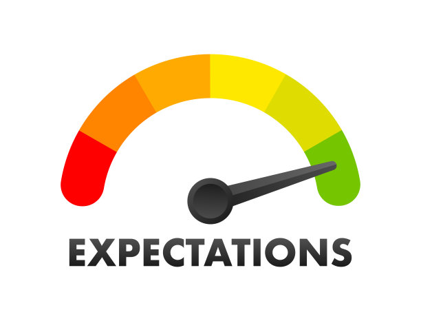 期望水平计，测量尺度。预期速度计指示。矢量股票插图图片下载