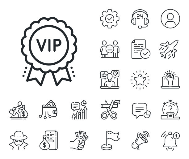 VIP奖项线性图标重要人物奖章图片下载