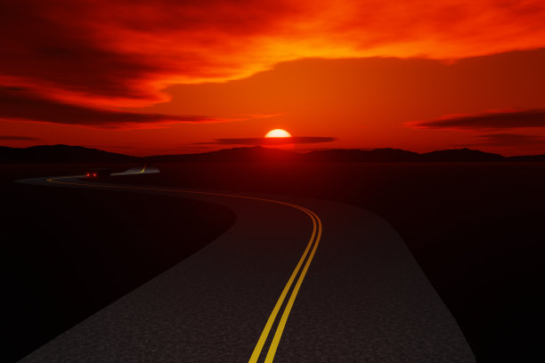 弯弯曲曲的沥青路面图片下载