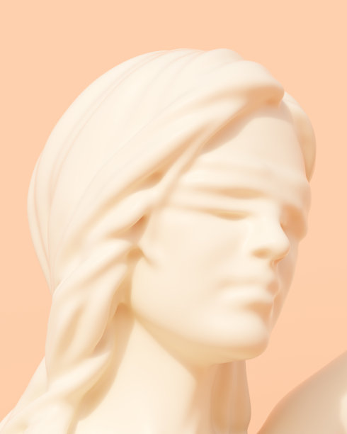 奶油女士正义蒙眼脸头雕像司法系统桃色背景图片下载