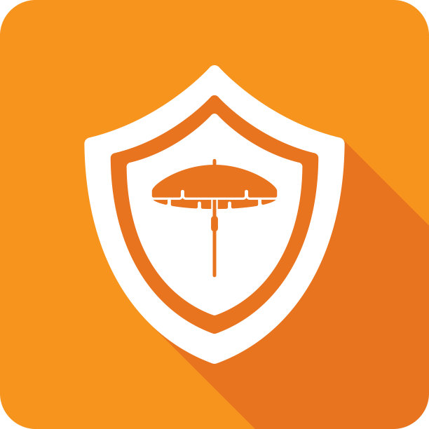 盾牌海滩伞图标轮廓图片下载