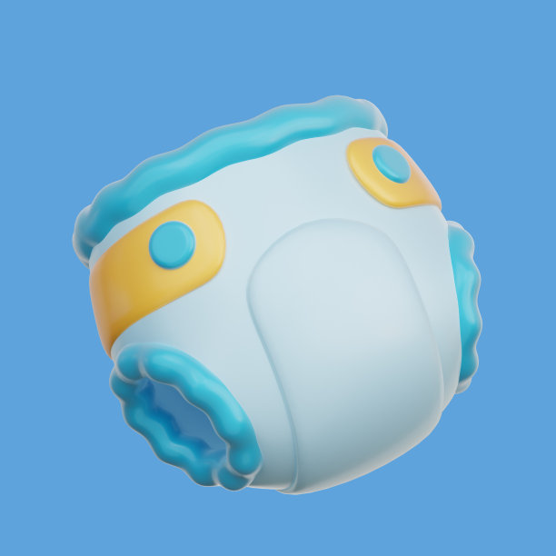 3D蓝色婴儿纸尿裤，揭示婴儿性别，是男孩，生日派对，3D渲染。图片下载