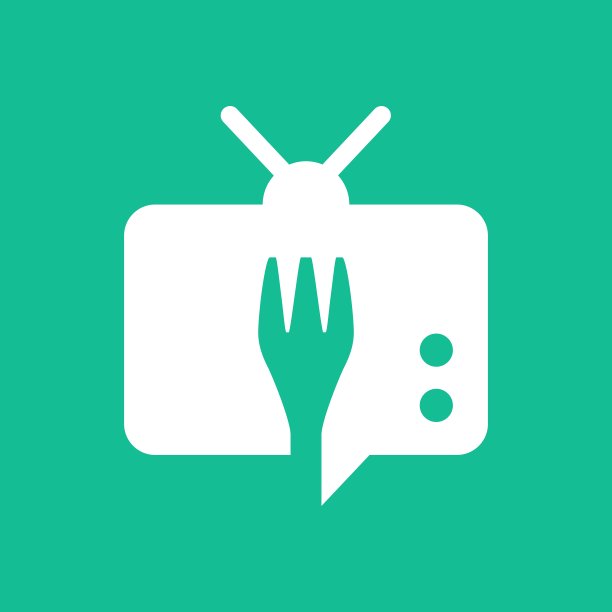 叉子食品频道电视电视烹饪评论标志矢量图标说明图片下载