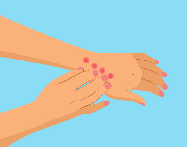 病人手臂与臭虫叮咬媒介图片下载